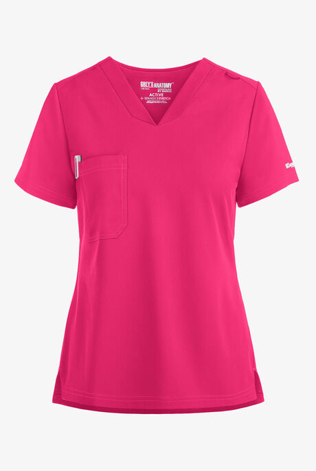 Grey's Anatomy by Barco Spandex STRETCH Bree Women's 1-Pocket Tuck In Scrub Top