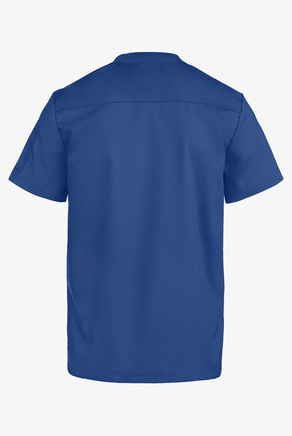 Advantage STRETCH Men's 2-Pocket Short Sleeve Henley Scrub Top - Royal - 5