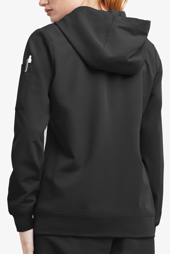 Sudadera m&eacute;dica MOVEMENT by Butter-Soft Sirius STRETCH con capucha y 4 bolsillos para mujer - Black - 4
