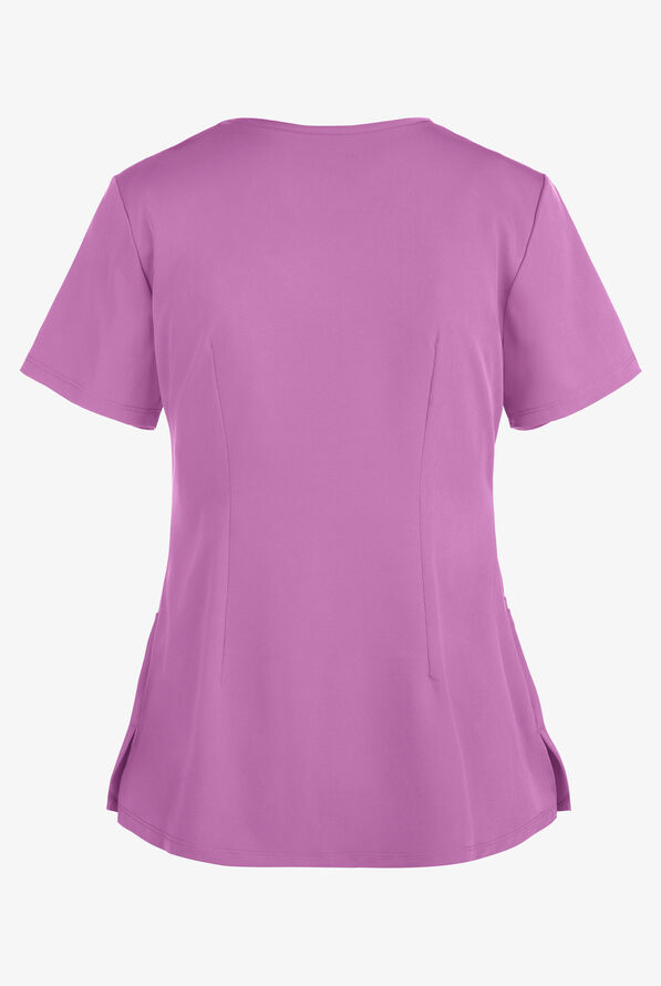 HH Works by Healing Hands Monica Women's 4-Pocket STRETCH V-Neck Scrub Top - Meta Mauve - 3