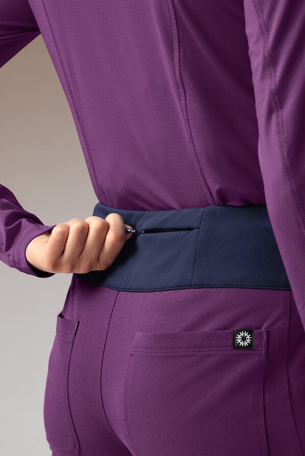 Hypothesis Dynama Y-Pant Women&rsquo;s 7-Pocket Yoga-Inspired Scrub Pant - Eggplant/Navy - 5