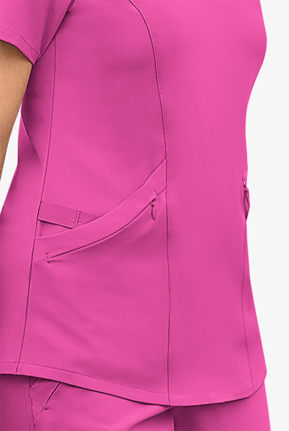 Wink Renew Women's 4-Pocket STRETCH V-Neck Scrub Top - Raspberry - 3