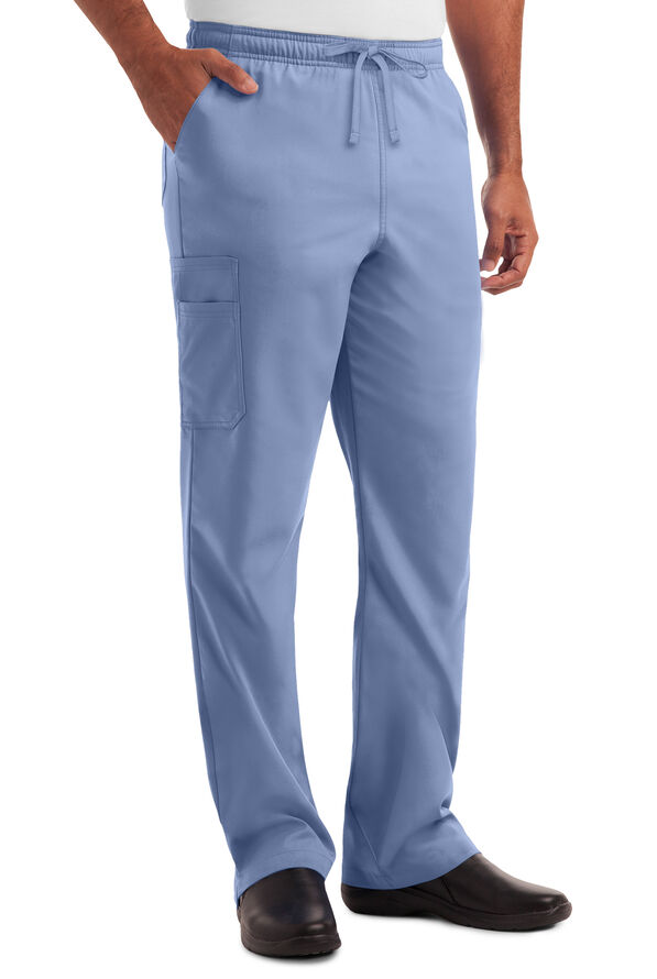 Strictly Scrubs Men's 6-Pocket Cargo Scrub Pants - Ceil Blue - 1
