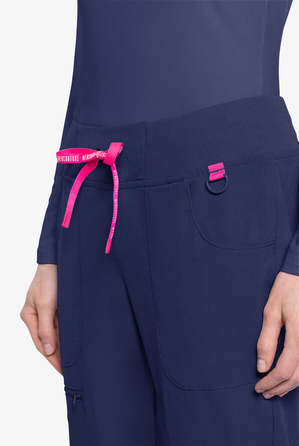 Med Couture Amp Women's 6-Pocket STRETCH Jogger Scrub Pant - Navy - 3