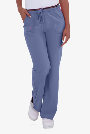 heartsoul Break On Through Heart Breaker Women's 4-Pocket STRETCH Logo Elastic Scrub Pants