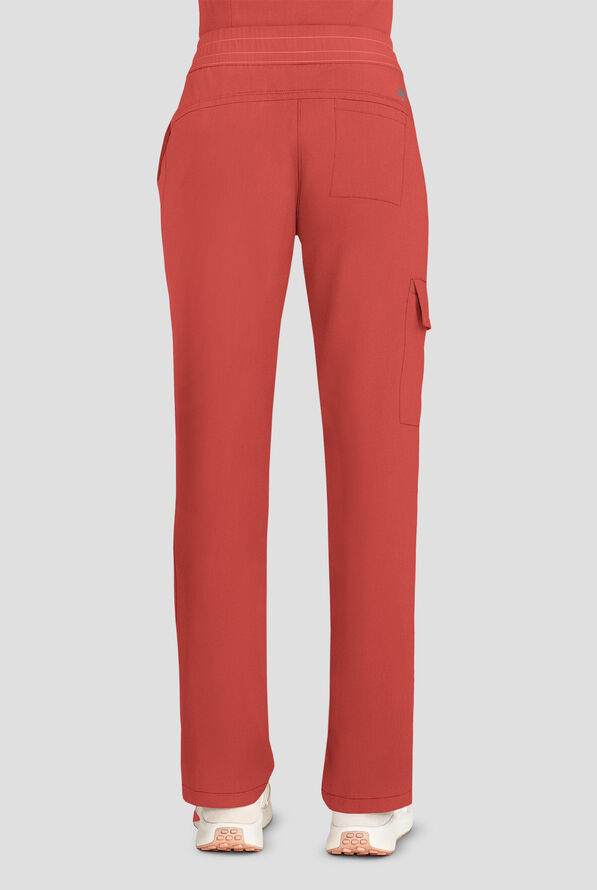 Healing Hands Quest Women's 4-Pocket STRETCH Straight Leg Drawstring Cargo Scrub Pant - Warm Sunrise - 3