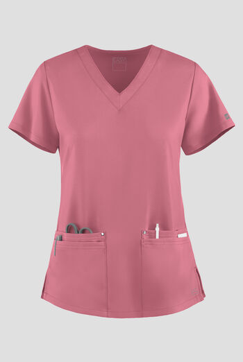 Blusa médica Easy STRETCH Lina con cuello en V ingleteado y 4 bolsillos para mujer