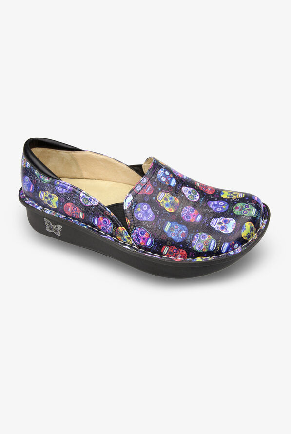 Alegria Women's Debra Sugar Skulls Nursing Slip On Shoes - null - 4