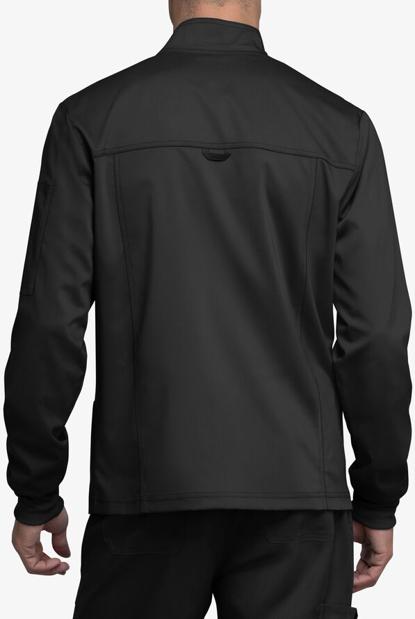 Cherokee Workwear Revolution Men's 5-Pocket STRETCH Zip Front Scrub Jacket - Black - 4
