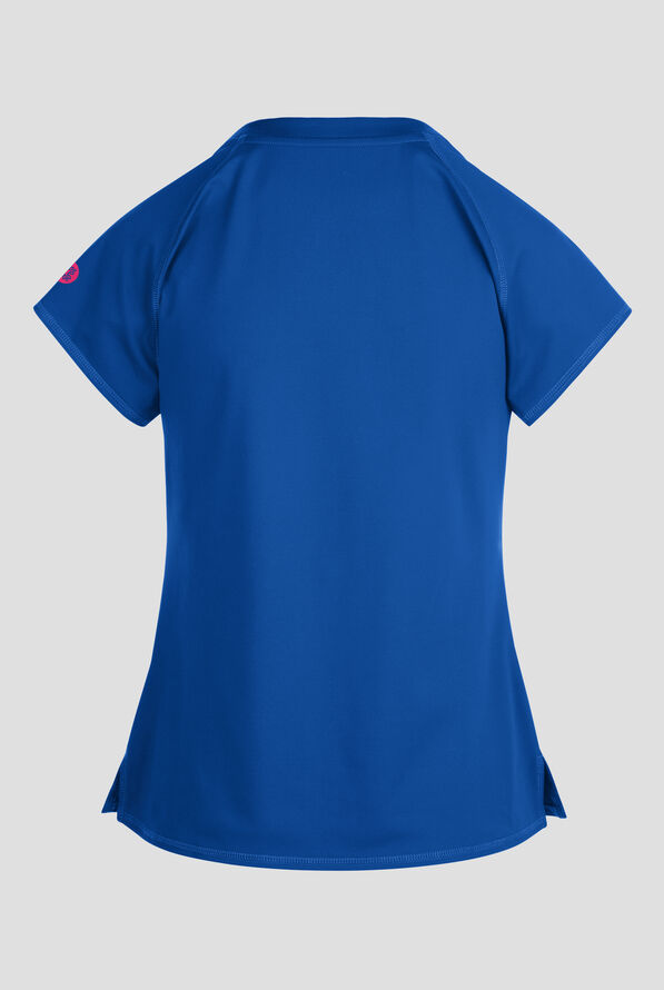 Med Couture Amp Knit Women's 3-Pocket STRETCH V-Neck Scrub Top - Royal - 2