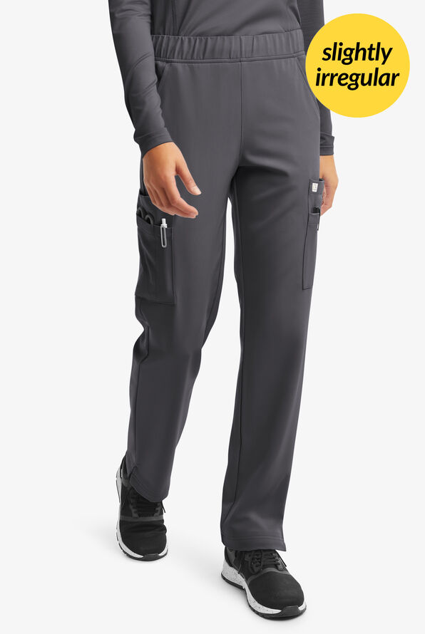 Butter-Soft Women's 13-Pocket Cargo Scrub Pants **Slightly IRREGULAR**&nbsp; - Petite - Pewter - 1