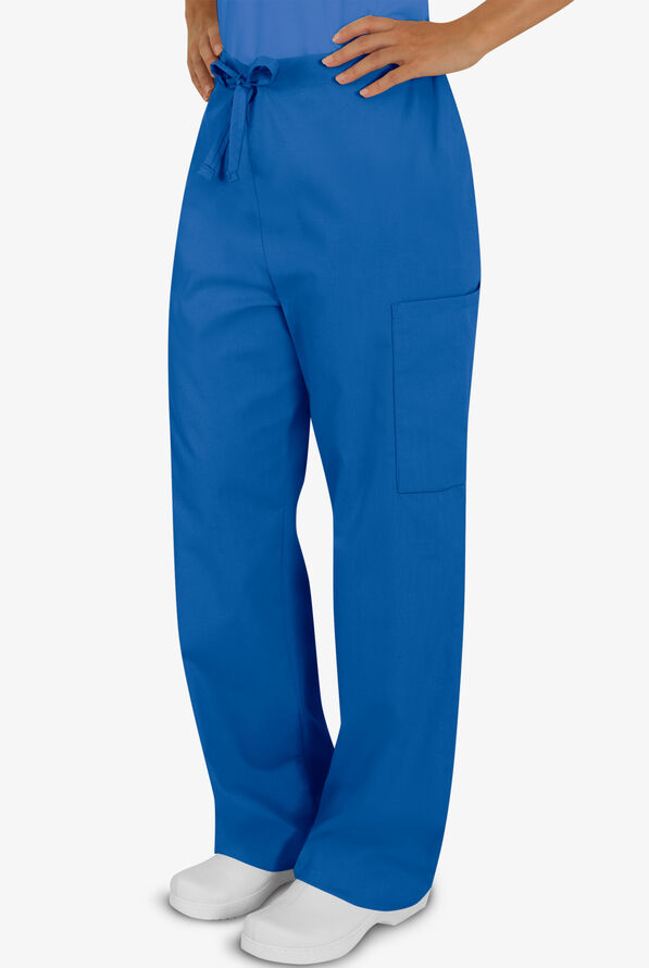 Butter-Soft Core Unisex 4-Pocket Drawstring Scrub Pants - Royal - 1