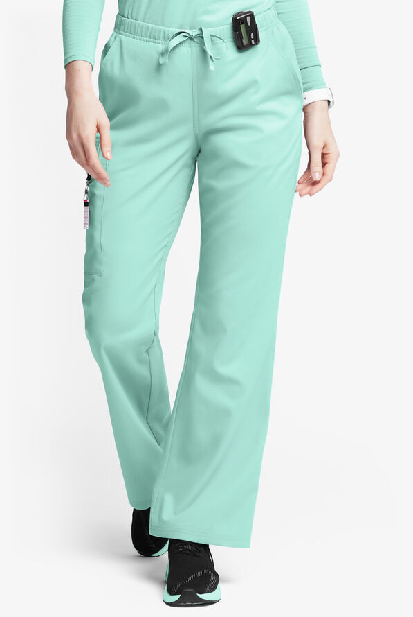 Butter-Soft Originals Women's 6-Pocket Mid Rise Flare Leg Scrub Pants - Water Mint - 1