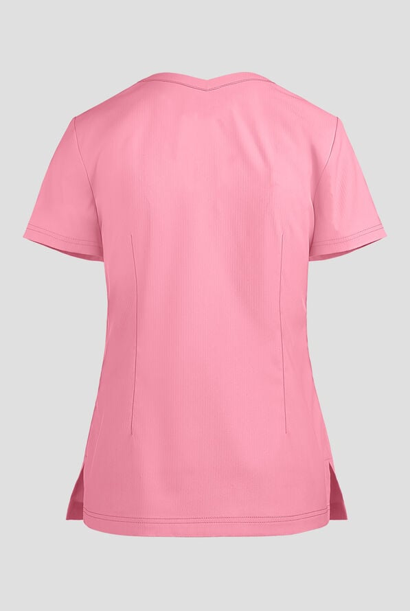 UA Exclusive koi Lite&trade; Women's 3-Pocket Y-Neck Scrub Top - More Pink - 4