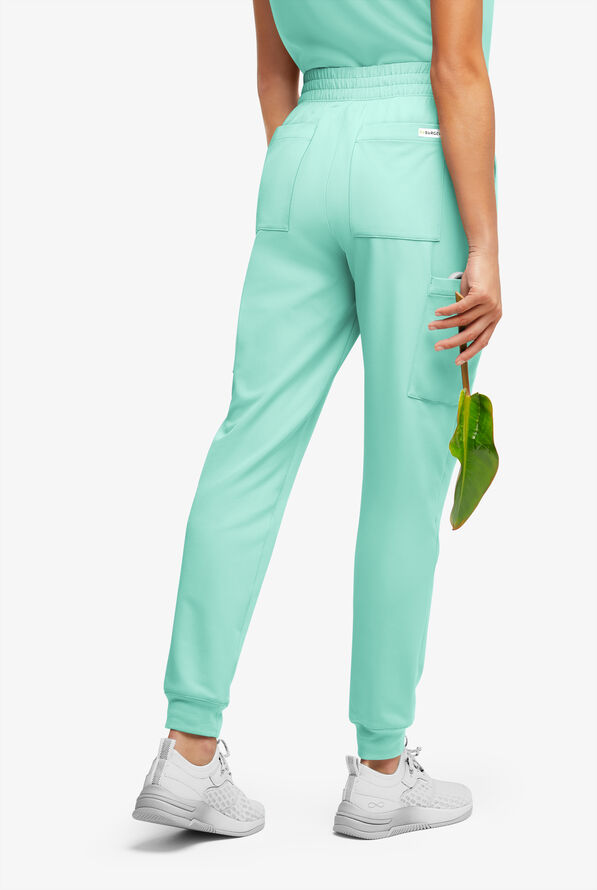 Pantal&oacute;n m&eacute;dico ReSurge Amber estilo jogger con piernas pitillo y 7 bolsillos para mujer - Jelly Mint - 4