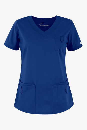 Butter-Soft Core Women's 5-Pocket Rounded V-Neck Scrub Top