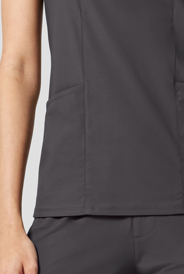 Blusa m&eacute;dica Infinity PURSUIT STRETCH con cuello en V y 2 bolsillos para mujer - Pewter - 5