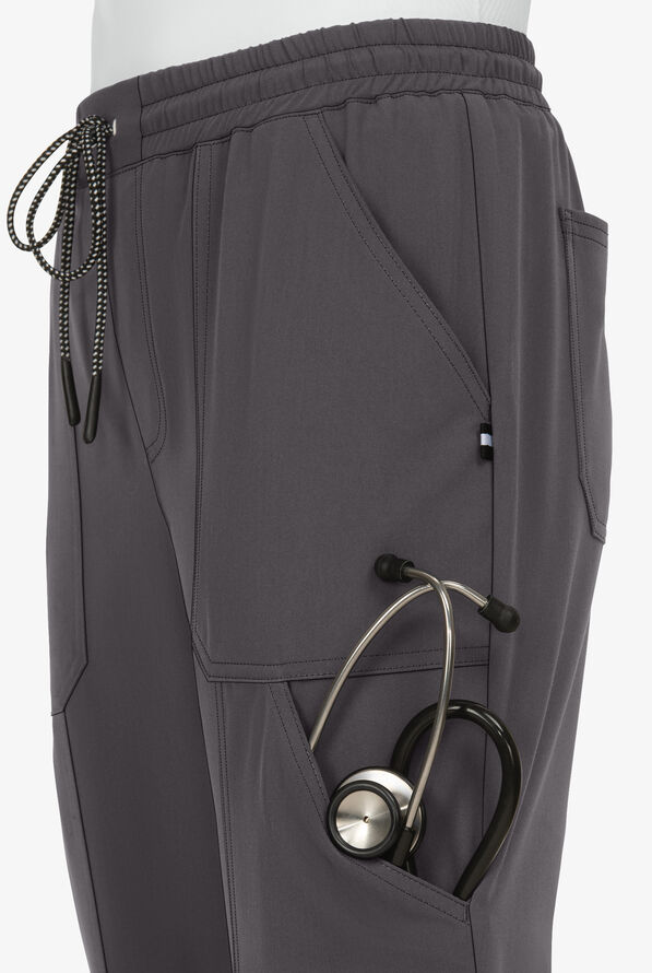 koi Next Gen Good Vibe Women's 7-Pocket STRETCH Jogger Scrub Pants - Charcoal - 3