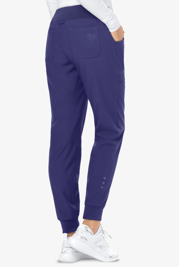 heartsoul Scrubs Break On Through Women's 6-Pocket STRETCH Elastic Cuff Jogger Scrub Pants - Petite - Galaxy - 2
