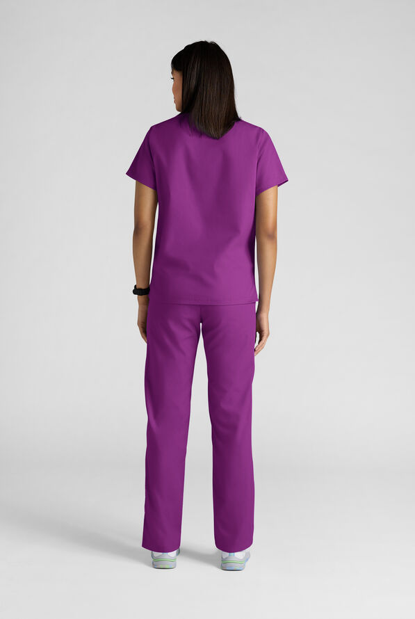 Strictly Scrubs Women's 4-Pocket Scrub Set - Berry Burst - 5