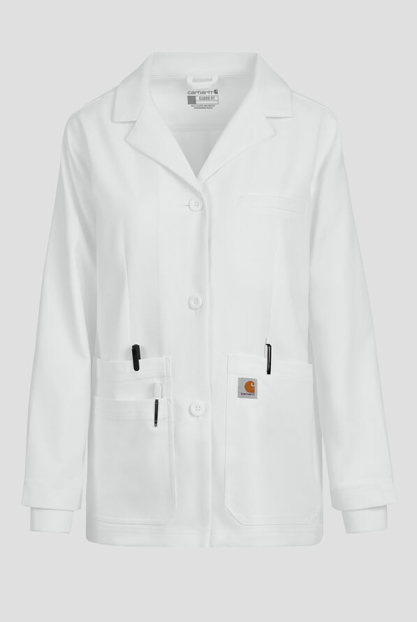 Bata de laboratorio Carhartt Performance Layers de 29" de largo con 6 bolsillos para mujer - White - 1
