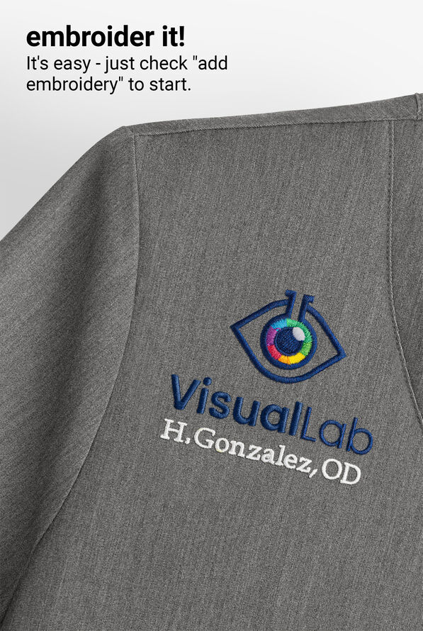 koi Basics Mckenna Women's 1-Pocket STRETCH V-Neck Dolman Sleeve Scrub Top - Heather Grey/Bloom Lavender - 4