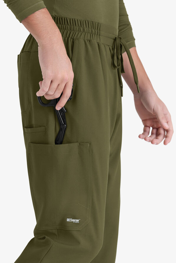 Grey's Anatomy by Barco Evolve STRETCH Voyager Men's 5-Pocket Cargo Jogger Scrub Pants - Fern - 2