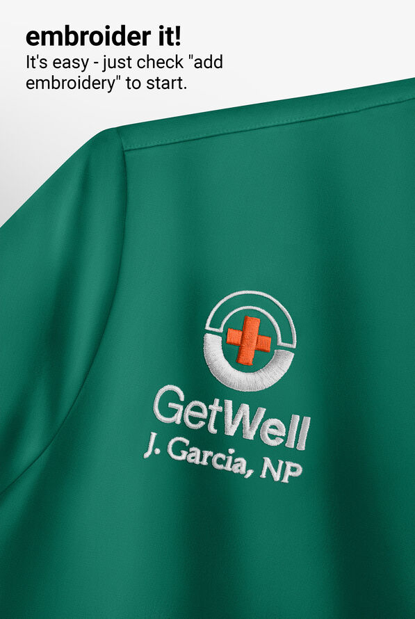 Blusa m&eacute;dica Grey&rsquo;s Anatomy Spandex STRETCH con cuello en V y 4 bolsillos para mujer - Hunter - 5