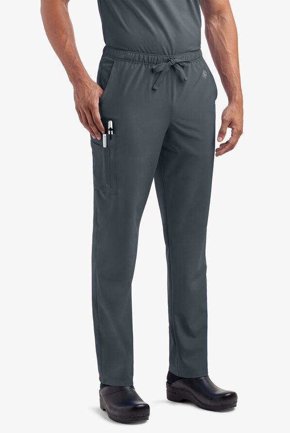 Easy STRETCH Morgan Unisex 5-Pocket Drawstring Scrub Pants - Pewter - 2