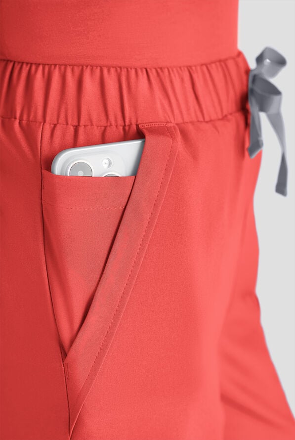 Pantal&oacute;n m&eacute;dico Easy STRETCH Hunter de corte holgado con piernas anchas y 6 bolsillos para mujer - Spiced Coral - 4