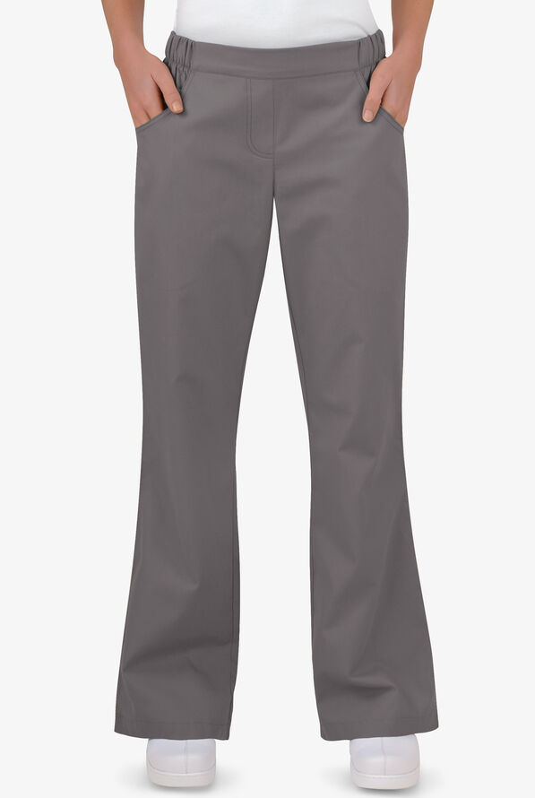 Butter-Soft Core Women's 5-Pocket Bootcut Mid Rise Scrub Pants - Tall - Grey Stone - 1