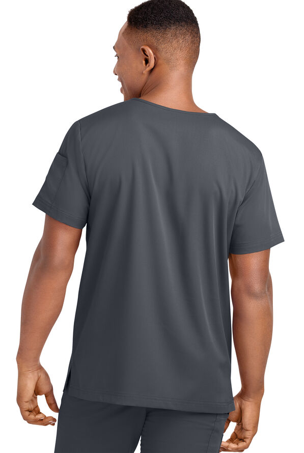 Strictly Scrubs Men's 4-Pocket V-Neck Scrub Top - Pewter - 2