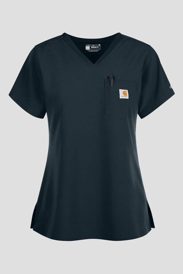 Blusa m&eacute;dica Carhartt Cross-Flex Force STRETCH con paneles de tejido y 1 bolsillo para mujer - Navy - 1