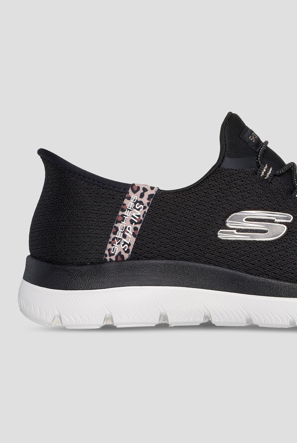 Skechers Sport SUMMITS - LEOPARD CHIC Knit Bungee Athletic Slip-On Shoes - null - 4