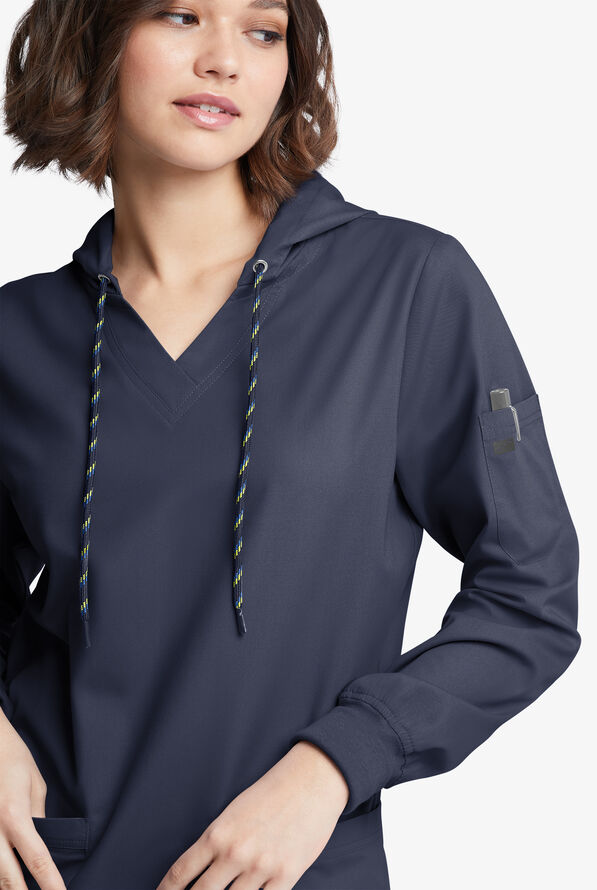 Strictly Scrubs Women's 5-Pocket Long Sleeve Pullover Hoodie - Navy - 5