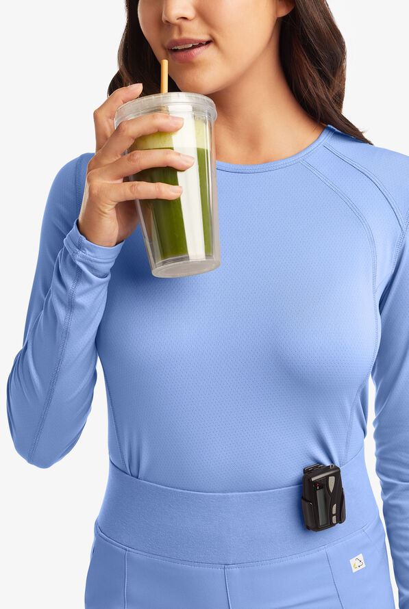 Camiseta médica ReSurge Jade con mangas largas para mujer - Ceil Blue - 5