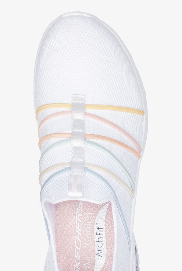 Skechers Sport Women's Arch Fit Bright Side Athletic Slip-On Nursing Shoes - White - 2