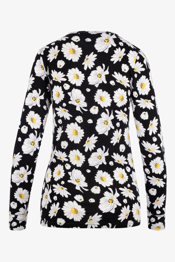 Zoe & Chloe Daisy Crazy Women's STRETCH Long Sleeve Knit Underscrub - null - 2