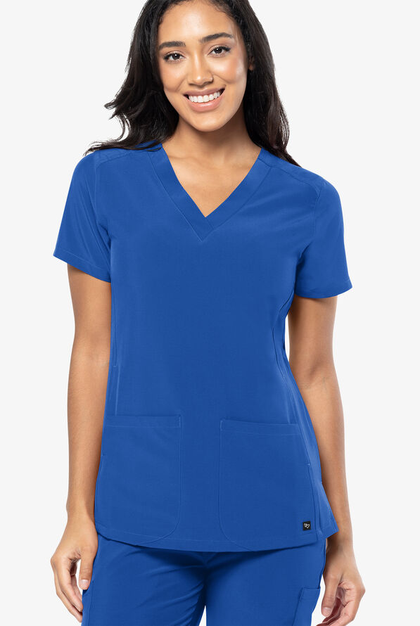 Tasha and Me True Women's 4Pocket STRETCH VNeck Scrub Top, Scrub Tops