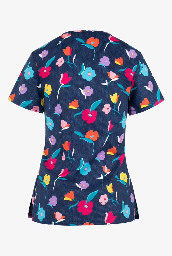 Dickies Denim Garden V-Neck Print Top - null - 2