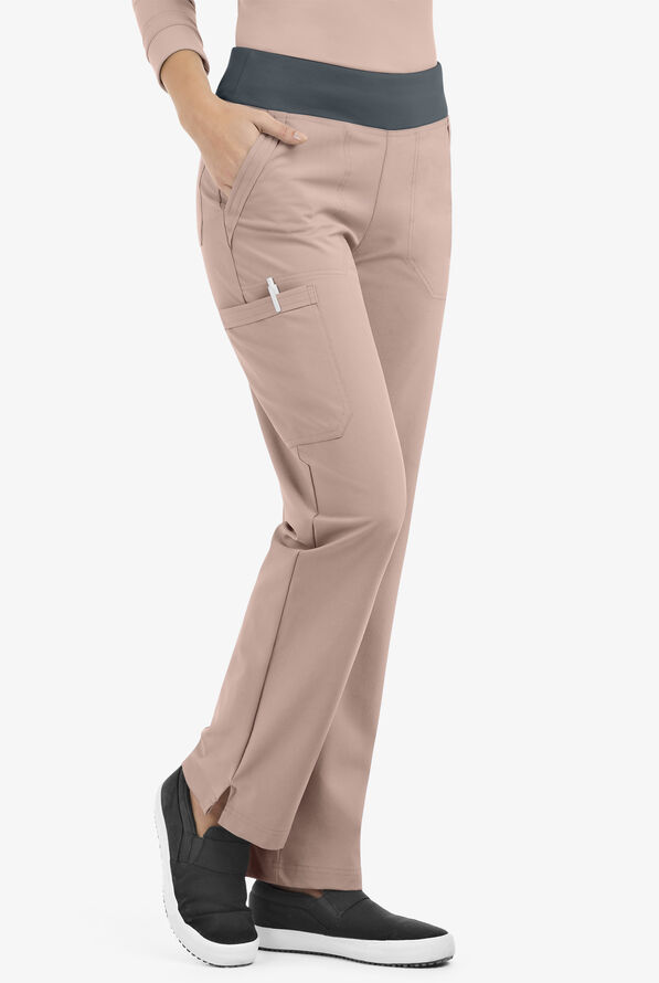 Pantalón médico Easy STRETCH tall Sienna estilo yoga con 5 bolsillos para mujer - Mocha Meringue/Pewter - 1