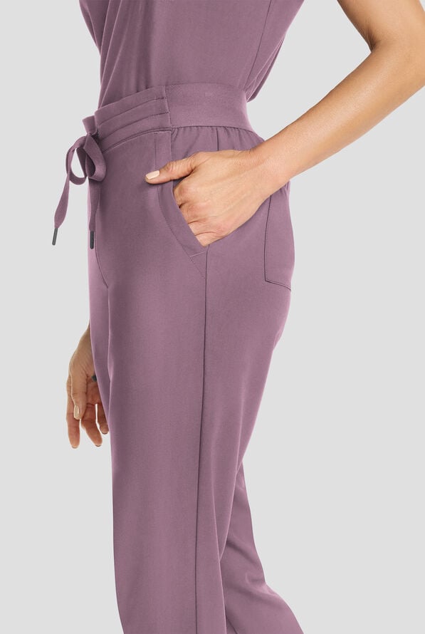 Healing Hands Quest Women's 5-Pocket STRETCH Drawstring Jogger Scrub Pant - Elderberry - 2