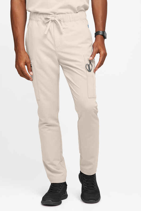 Movement by Butter-Soft Epsilon Men’s Slim 8-Pocket Stretch Cargo Scrub Pants - Khaki Shale - 1