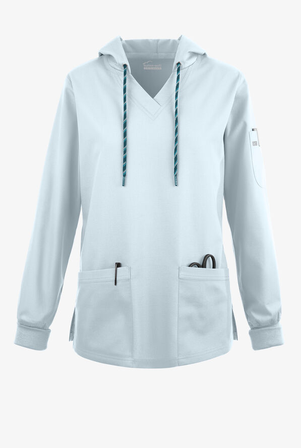Sudadera médica manga larga Butter-Soft Originals con capucha y 5 bolsillos para mujer - Morning Dew - 1