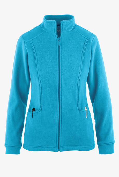 Butter-Soft STRETCH Women's 2-Pocket Zip Front Fleece Scrub Jacket