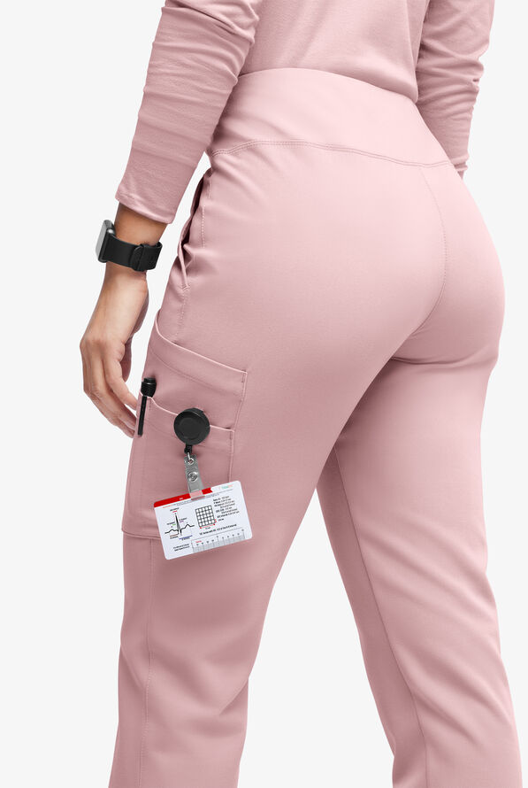 Movement by Butter-Soft Carina Women’s 7-Pocket Skinny Yoga Inspired  Scrub Pant - Petite - Mauve Shadow - 2