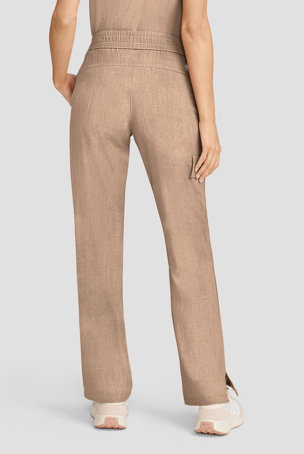 Healing Hands Quest Women's 4-Pocket STRETCH Straight Leg Drawstring Cargo Scrub Pant - Desert Taupe - 3