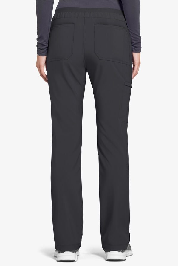 Cherokee iflex Women's 5-Pocket STRETCH Tapered Leg Drawstring Scrub Pants - Pewter - 2