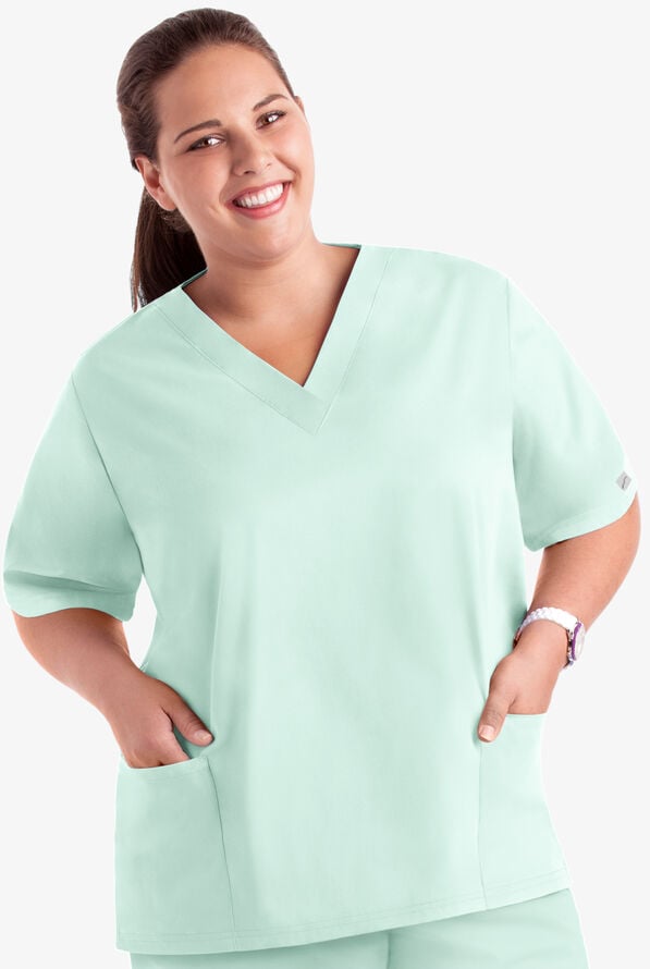 Butter-Soft Core Women's 2-Pocket V-Neck Scrub Top - Cooling Oasis - 3