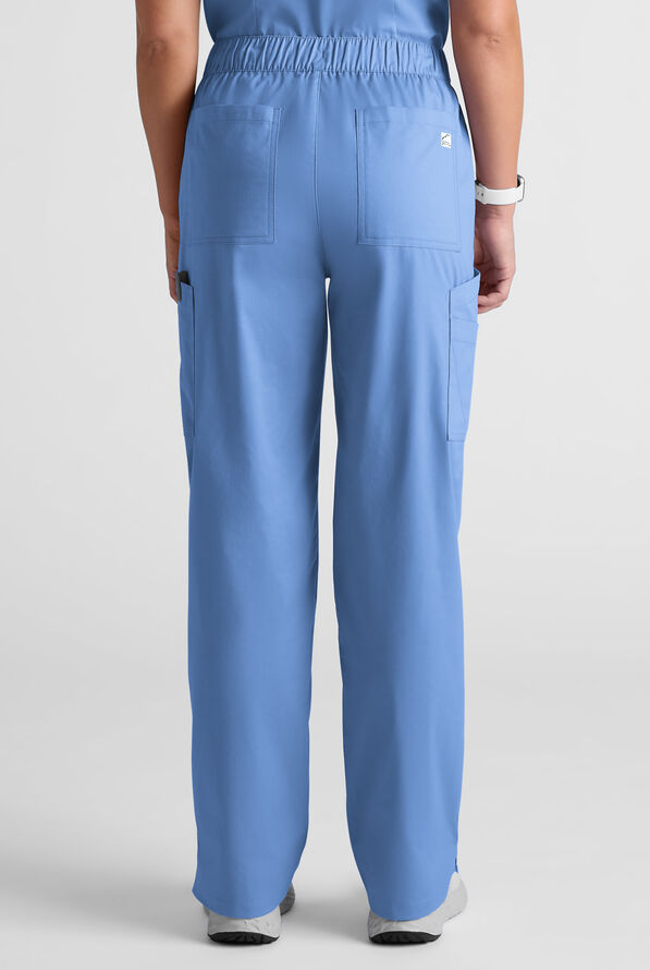 Pantal&oacute;n m&eacute;dico Butter-Soft STRETCH estilo cargo con bragueta y 10 bolsillos para mujer - Ceil Blue - 5